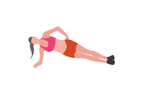 mujer haciendo ejercicios de planchas laterales